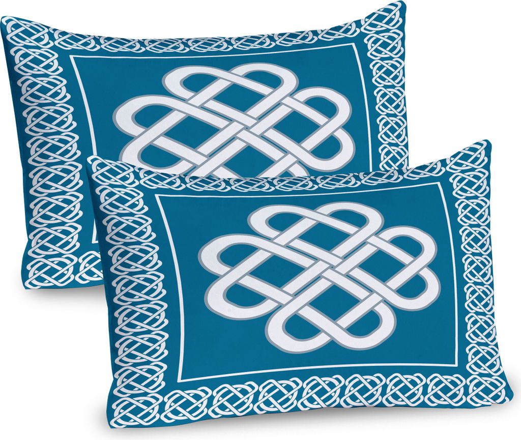 ABAKUHAUS irisch Kissenbezug Packung mit 2, Keltischer Liebesknoten-Glück-Symbol-Rahmen-Rand-historisches Amulett-Design, Dekorativer Gedruckter K...