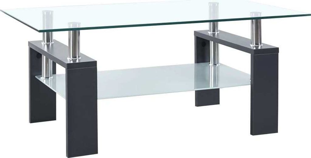 Couchtisch Grau Transparent 95x55x40 cm Hartglas