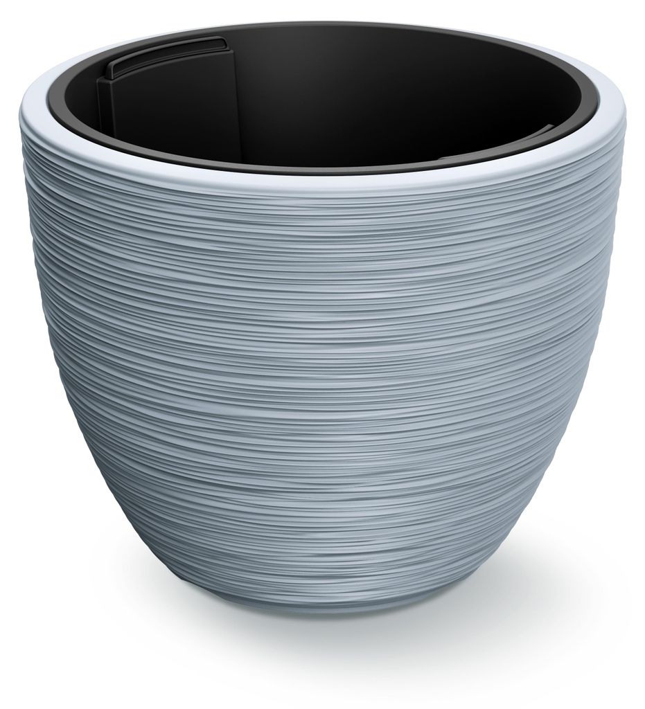 CASARIA® Blumentopf 30LGrau Rillentopf mit Einsatz Produktbild 
