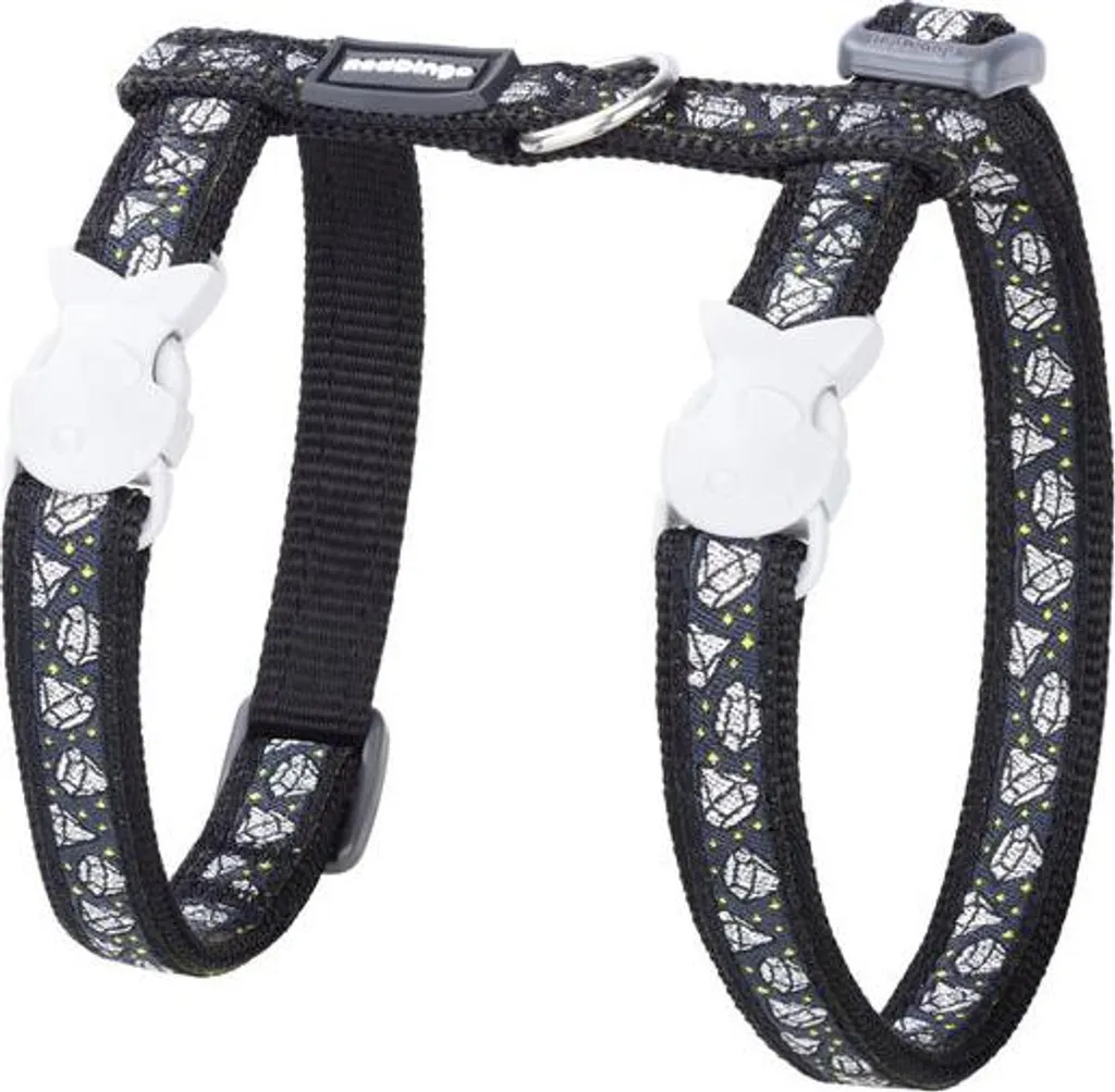 Pettorina Cane Red Dingo Style Diamond: Eleganza in Nero e Diamanti