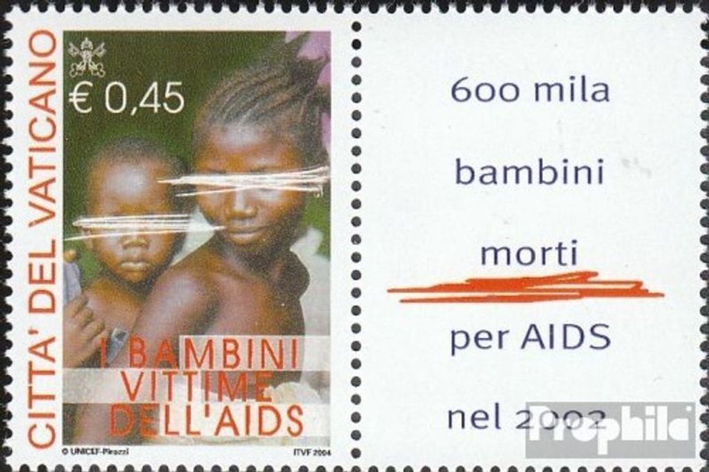 Briefmarken Vatikanstadt 2004 Mi 1488Zf mit Zierfeld Produktbild 