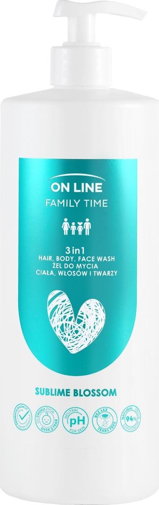 Online erhältlich: Family Time 3-in-1 Duschgel für Körper, Haare und Gesicht - Sublime Blossom 850 ml