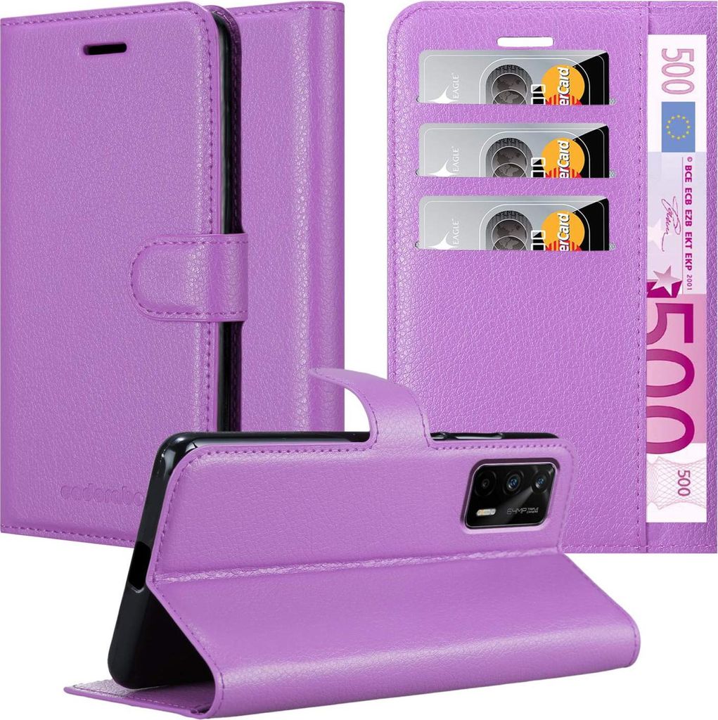 Cadorabo Hülle für Realme GT / GT Neo 2T / Q3 PRO Schutz Hülle in Lila Handyhülle Etui Case Cover Magnetverschluss