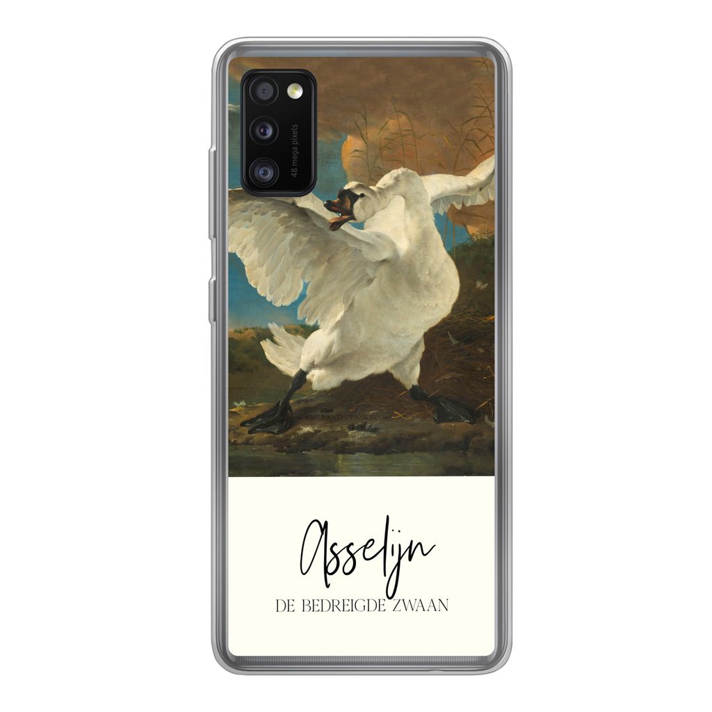 MuchoWow Handyhülle Schutzhülle Hülle für Samsung Galaxy A41 Der gefährdete Schwan - Asselijn - Alte Meister Silikon Softcase Handy Hülle -...
