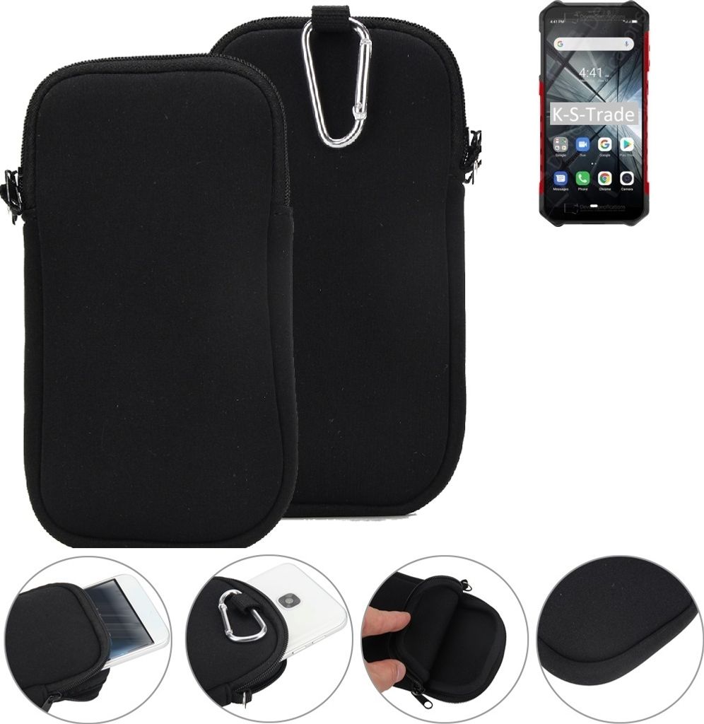 K-S-Trade Neopren-Hülle Handyhülle kompatibel mit Ulefone Armor X3 Schutzhülle Neoprenhülle Sleeve Schutz-Hülle Gürtel Tasche Case Holster