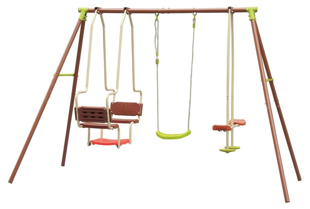 Altalena gioco da giardino in acciaio 5 posti per bambini Immagine del prodotto 