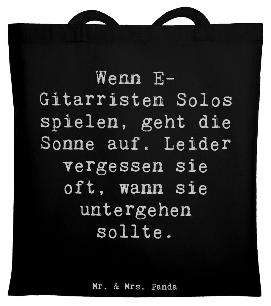 Mr. & Mrs. Panda dokumententasche Spruch E-Gitarre Solos - Schwarz - Geschenk, Instrument lernen, Baumwolltasche, Tote Bag, Beutel, Musik, elektris...