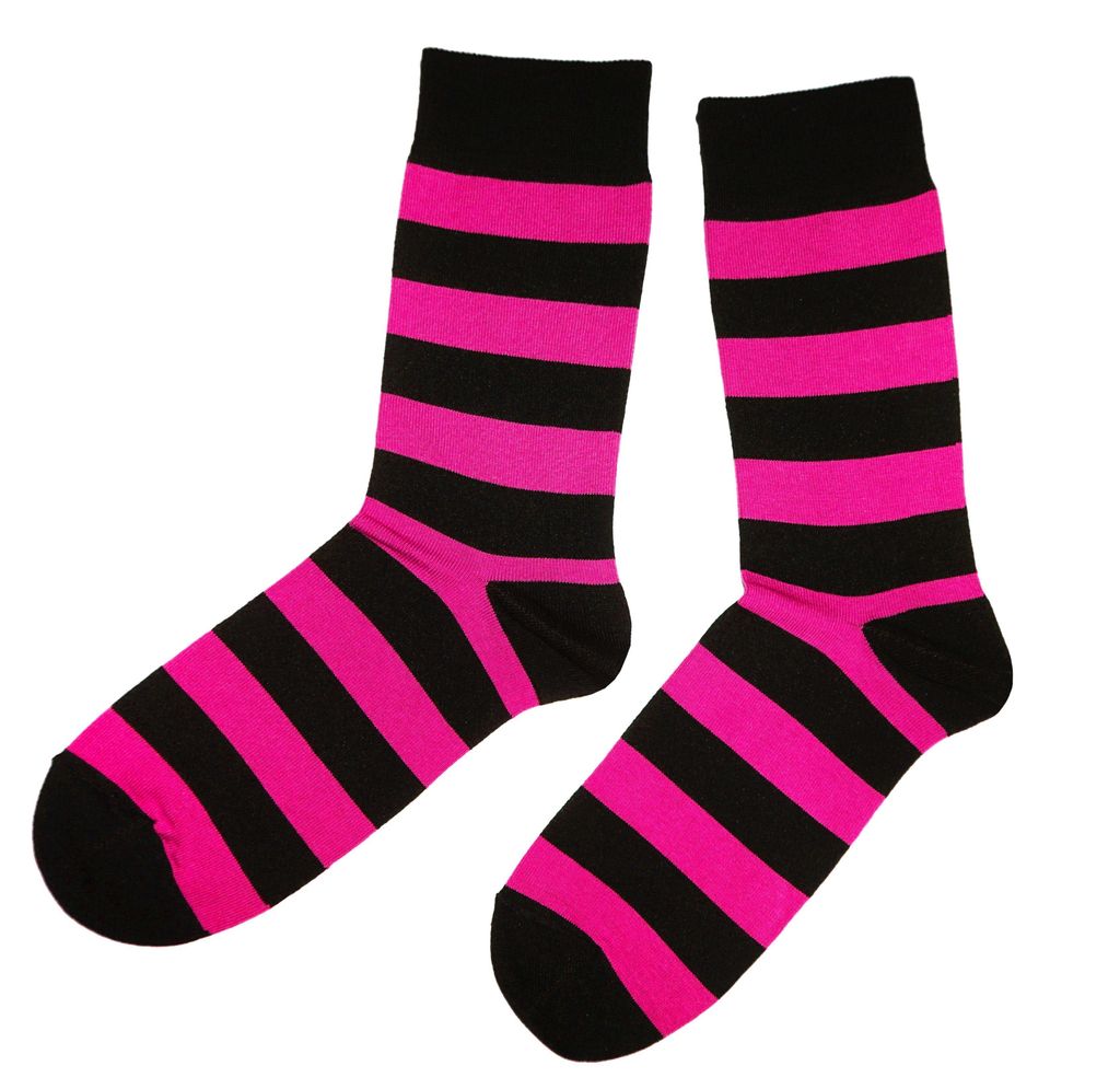 Damen Basic Socken aus Baumwolle Ringel und Punkte Pink Produktbild 