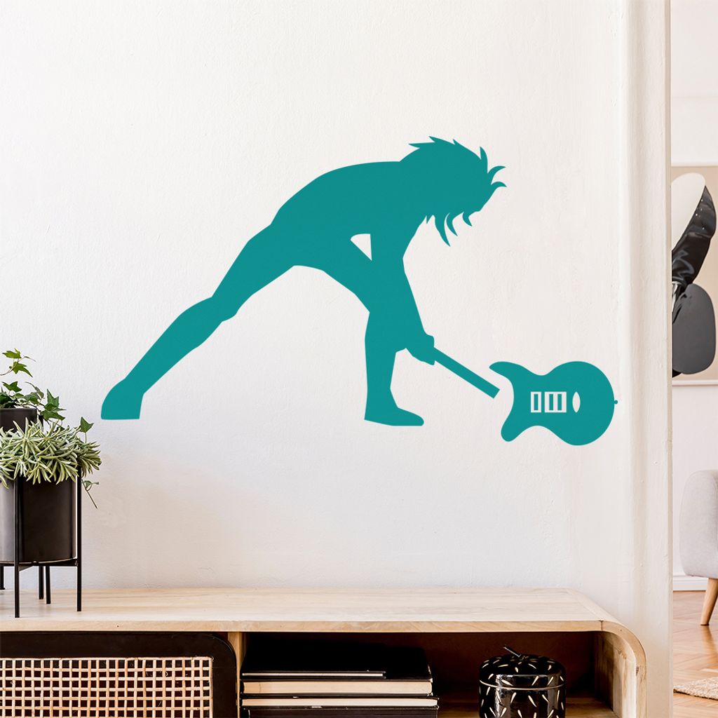 Gitarrist Musiker Festival Wandtattoo Wandaufkleber Wall Sticker - Dekoration, Küche, Wohnzimmer, Schlafzimmer, Badezimmer