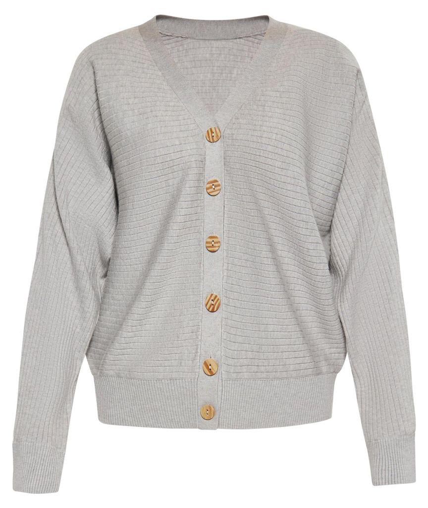RISA damen strickjacke - grau melange, L
