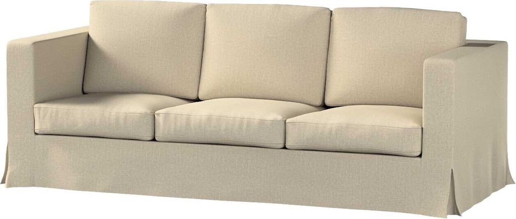 Dekoria Bezug für Karlanda 3-Sitzer Sofa nicht ausklappbar, lang, beige- grau, Bezug für Sofa Karlanda 3-lang