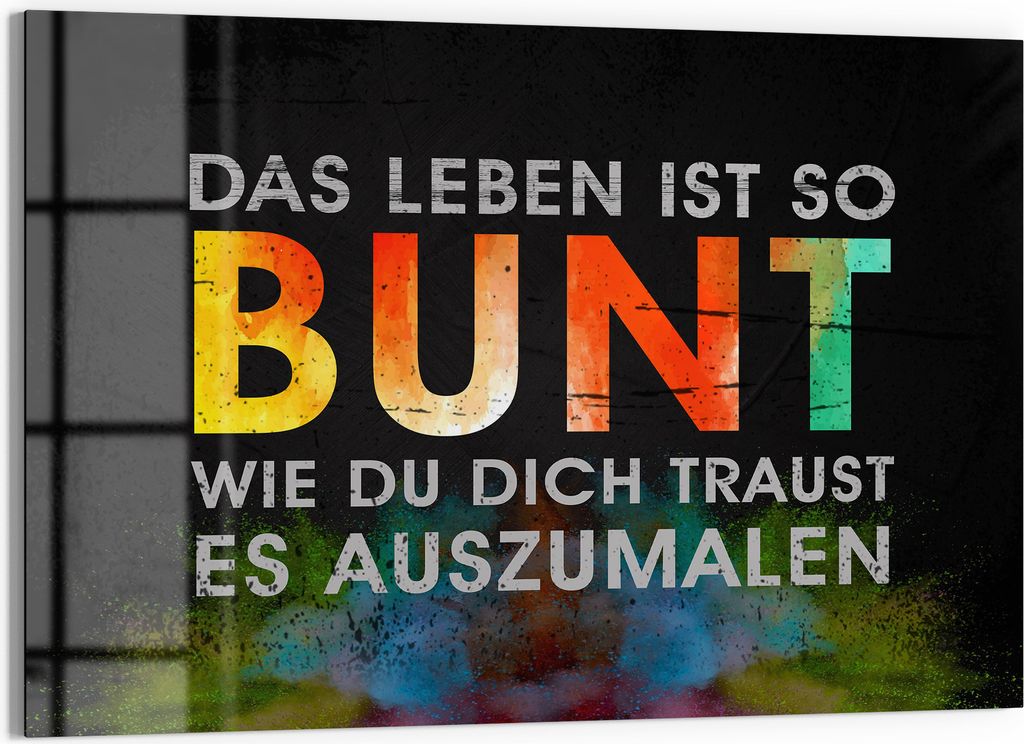 DEQORI Magnettafel Glas 90x60 cm 'Lebensbunte Vielfalt' beschreibbar Whiteboard Küche