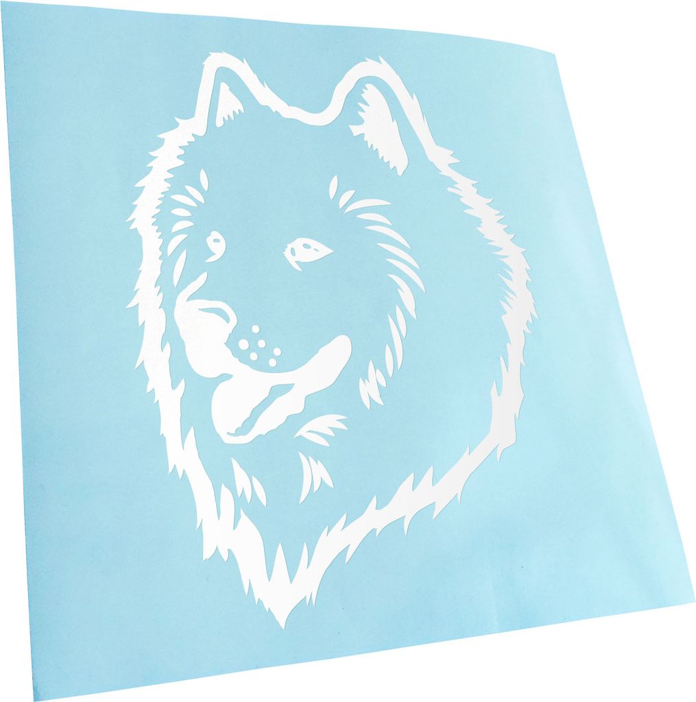 Kiwistar - Autoaufkleber - American Eskimo dog Hund - Weiss - 60x46cm - Aufkleber für Auto, Laptop, Fahrrad, LKW, Motorrad mehrfarbig JDM Decal Ra...