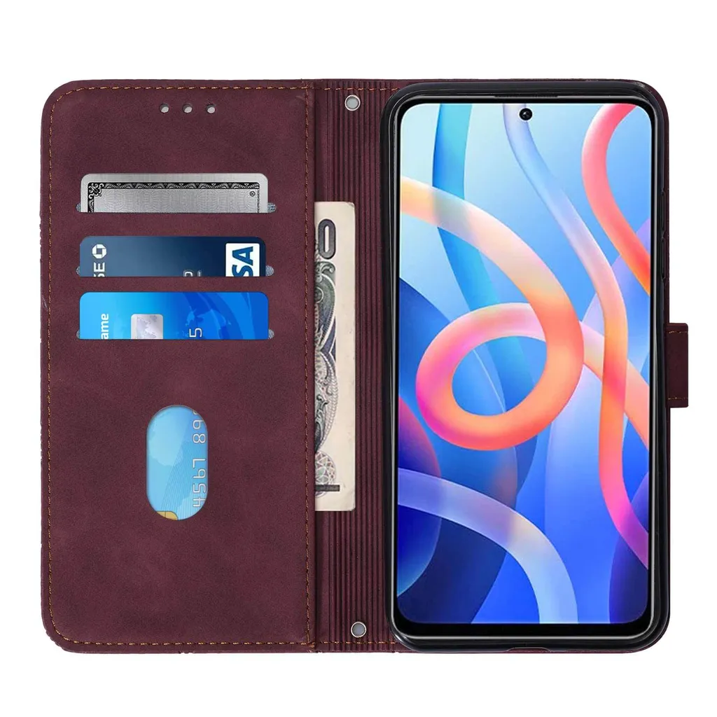 Cover Per Umidigi G5A In Pelle PU Con Portafoglio E Slot - Flip Case Magnetica, Rosa Rosso, Supporto - 6