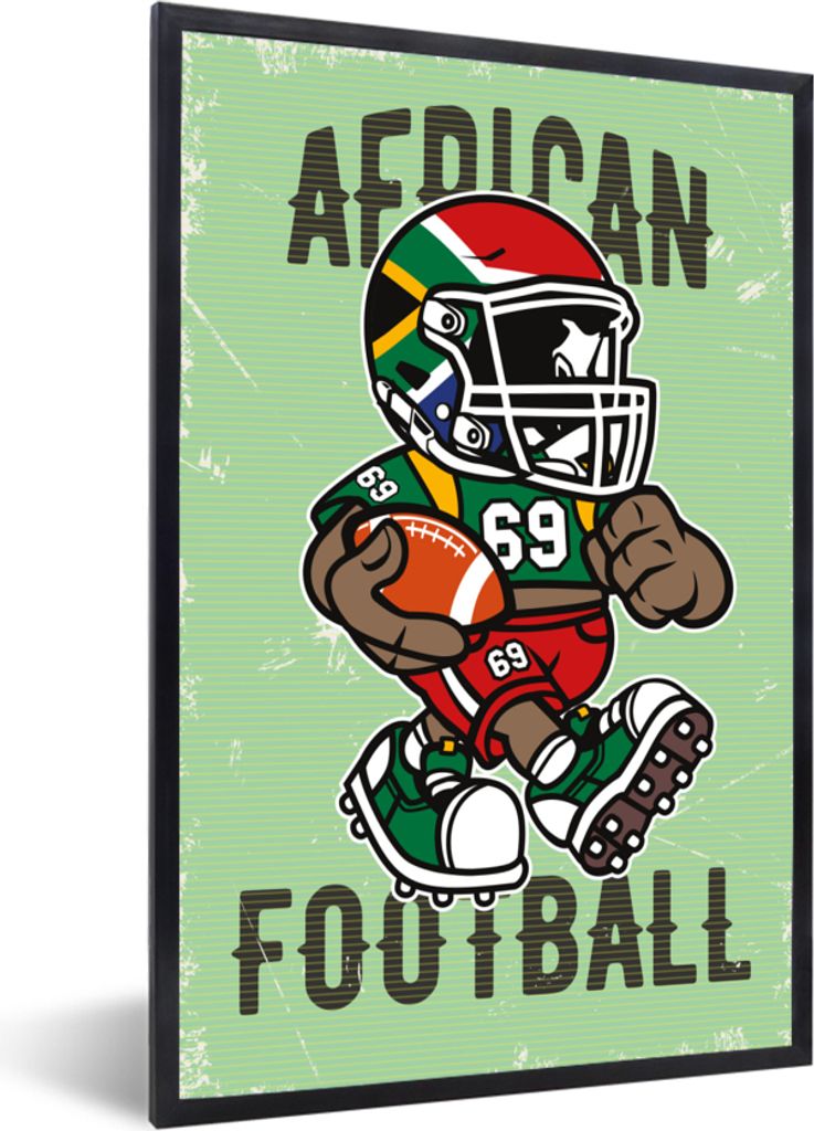 MuchoWow MuchoWow Gerahmtes Poster Sport - Fußball - Afrika - Jahrgang 20x30 cm - Poster mit zchwarzem Bilderrahmen - Drucken - Bilder Poster ...