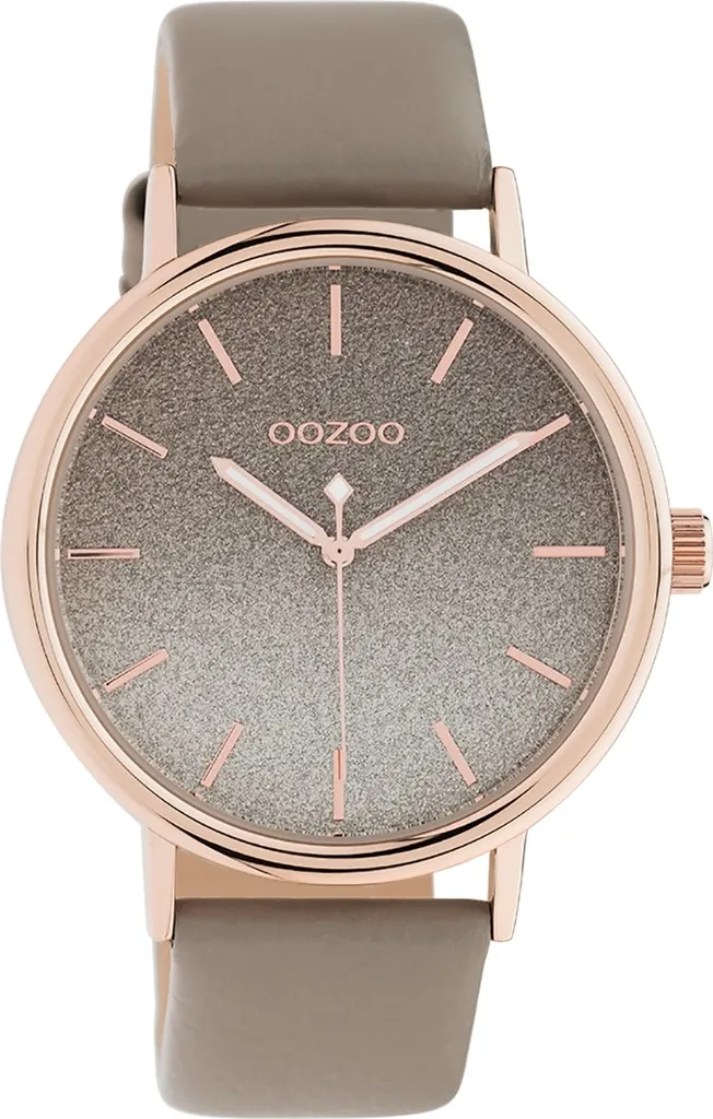 Orologio da polso Oozoo in pelle marrone taupe C10937 Orologi da donna analogici al quarzo UOC10937