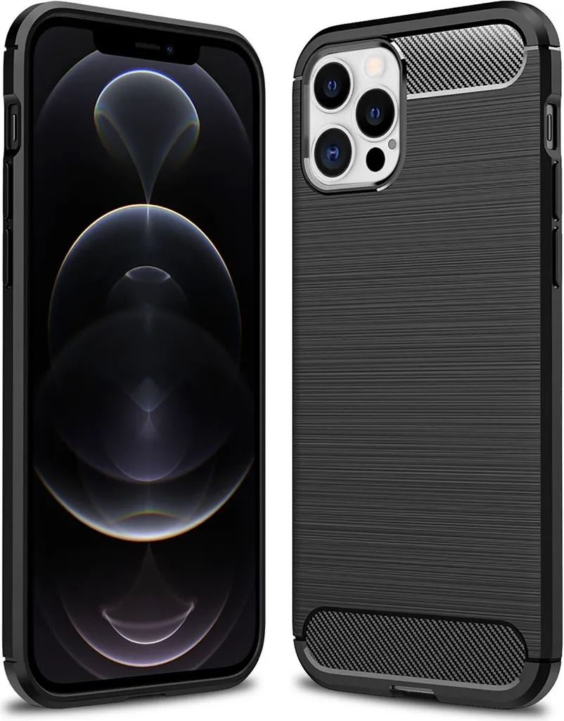 NALIA Custodia in carbonio per iPhone 12 Pro Max, custodia in silicone per telefoni cellulari, borsa di protezione per telefono cellulare