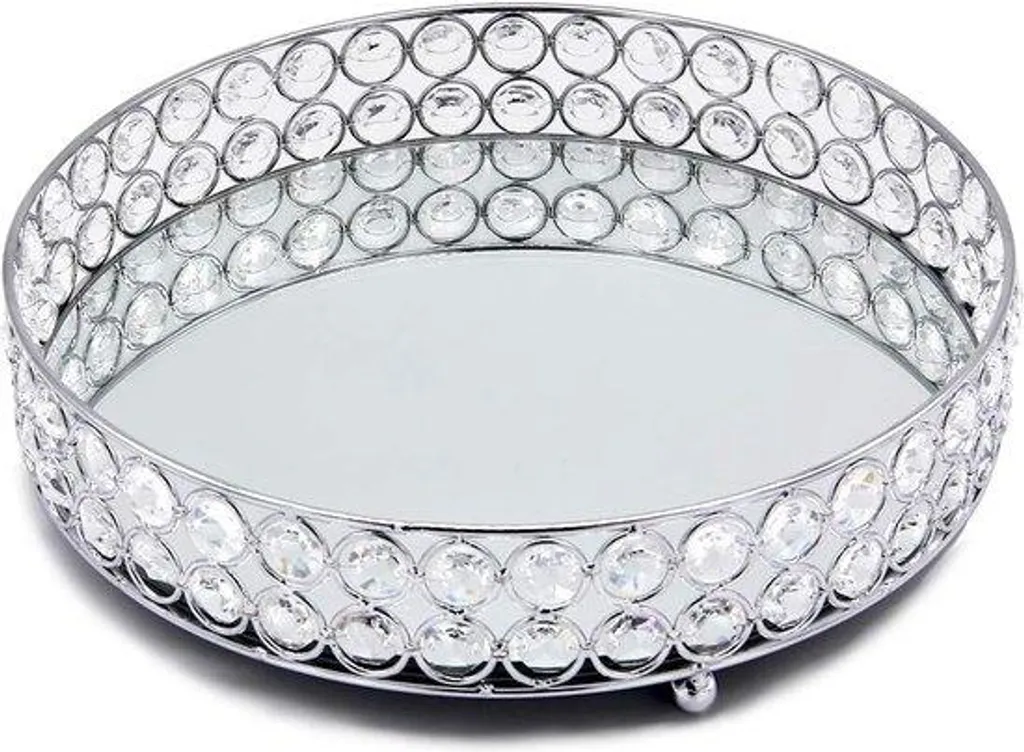 Organiseur en cristal scintillant pour pinceaux et soins visage