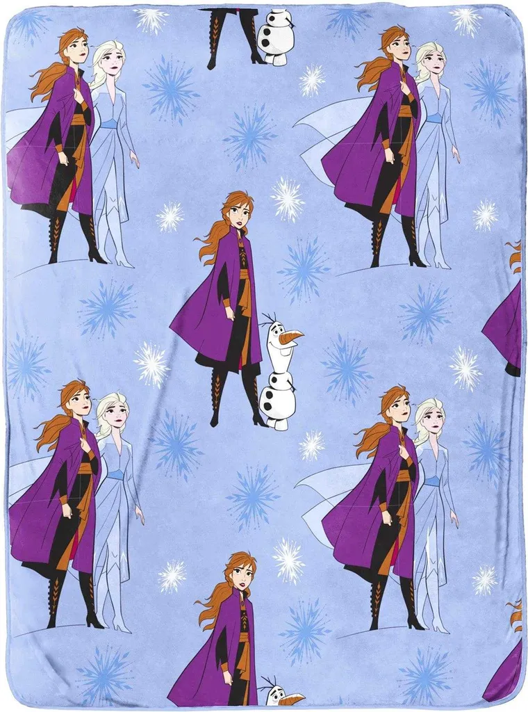 Couverture Polaire Frozen Anti-Froid 100x150 cm Peluche Bleu Violet