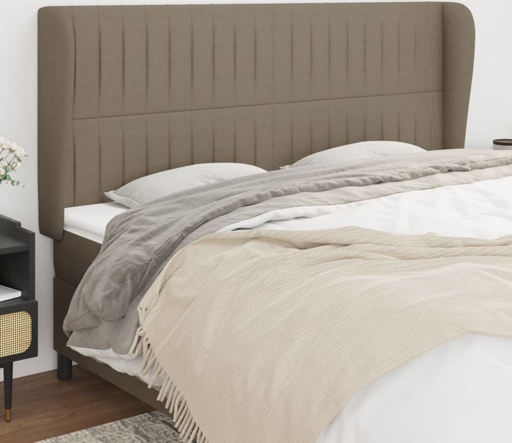 Maison Exclusive - Kopfteil mit Ohren Taupe 163x23x118/128 cm Stoff