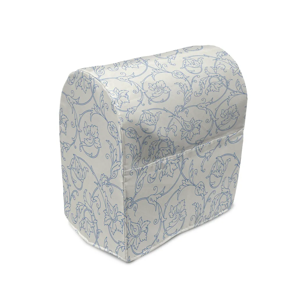 Housse Mixeur ABAKUHAUS Orchidées Bohémiennes 36x39x24cm Bleu et Blanc