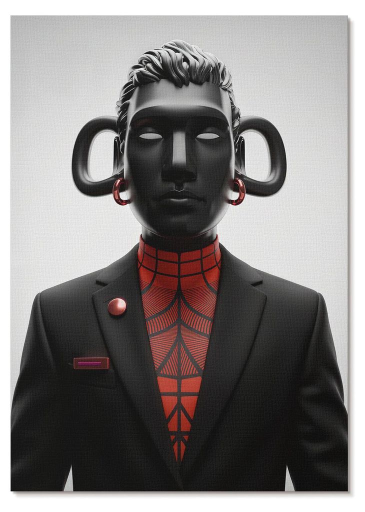 POSTER - 42x59 cm (A2) - Sarena Mundo - Futuristisches Design mit schwarz-rotem Motiv - Wandbild für Wohnzimmer Schlafzimmer & Flur, Modernes Post...