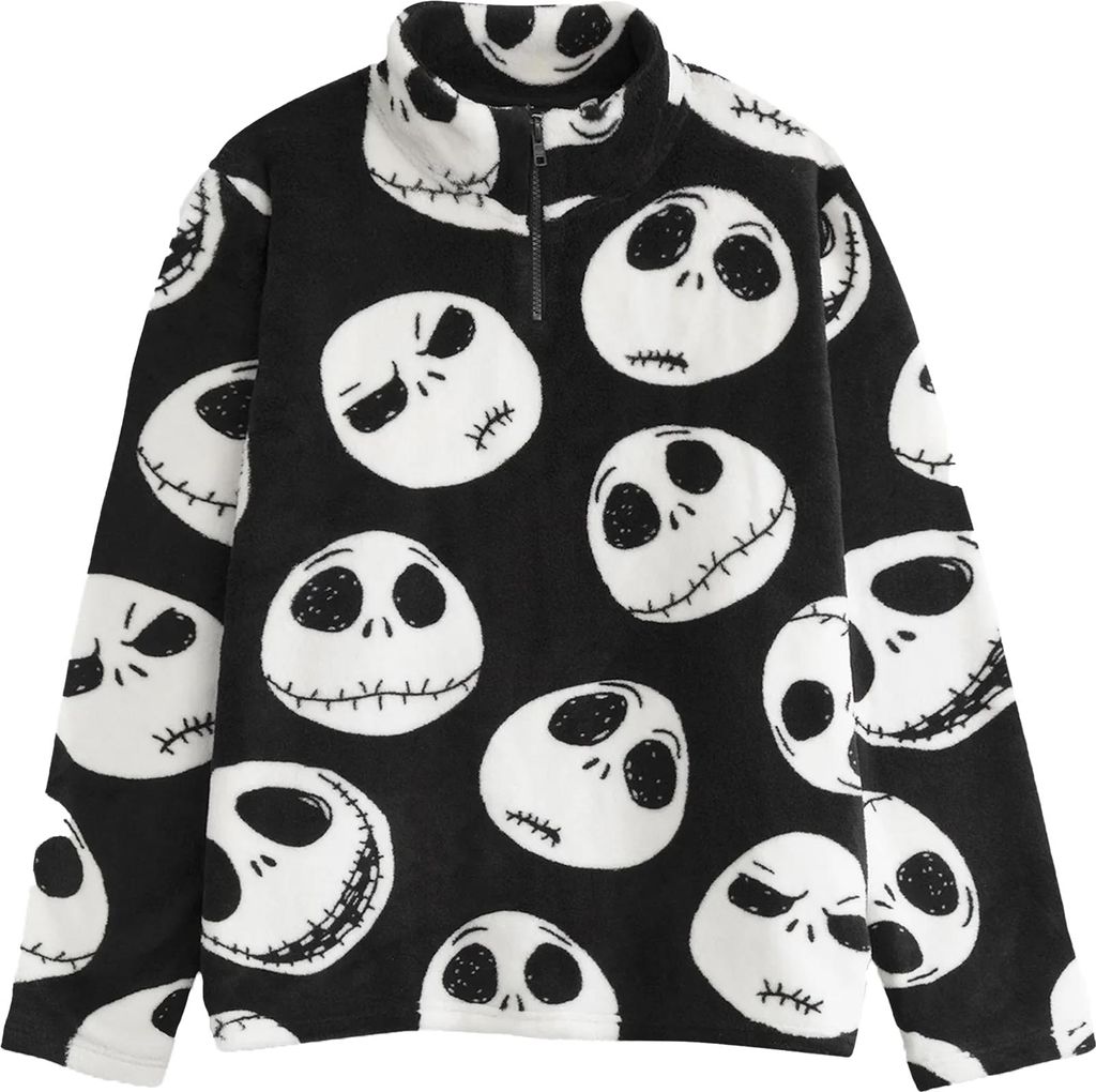 The Nightmare Before Christmas - Pullover für Herren/Damen Uni, mit kurzem Reißverschluss NS9054 (XXL) (Schwarz)