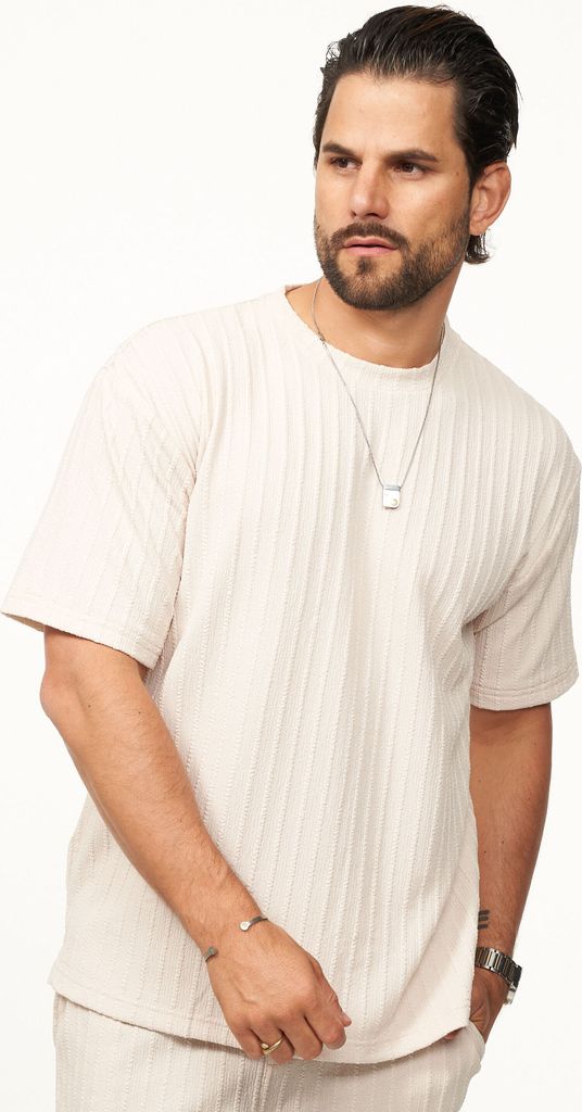 CARISMA Herren T-Shirt mit Strickstruktur & Rundhals für Herren Kurzarm Shirt mit Crew-Neck Ausschnitt im Regular-Fit