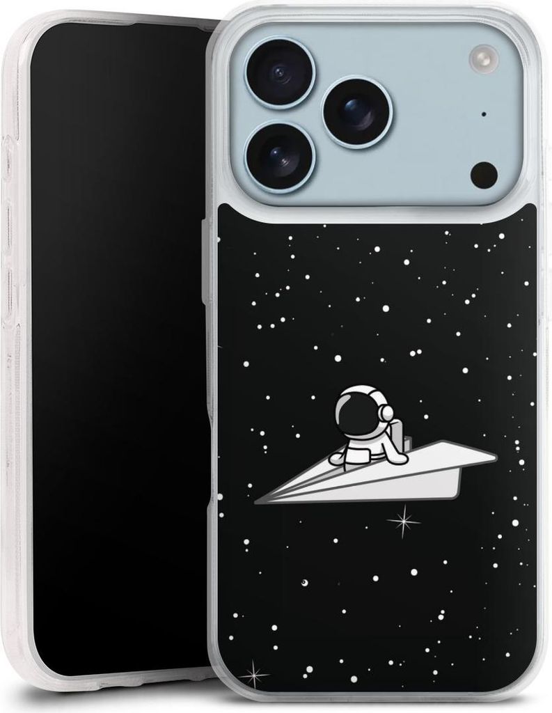 DeinDesign Handyhülle für Apple iPhone 17 Pro Silikon Hülle Case Smartphone Schutzhülle Astronaut Comic Papier