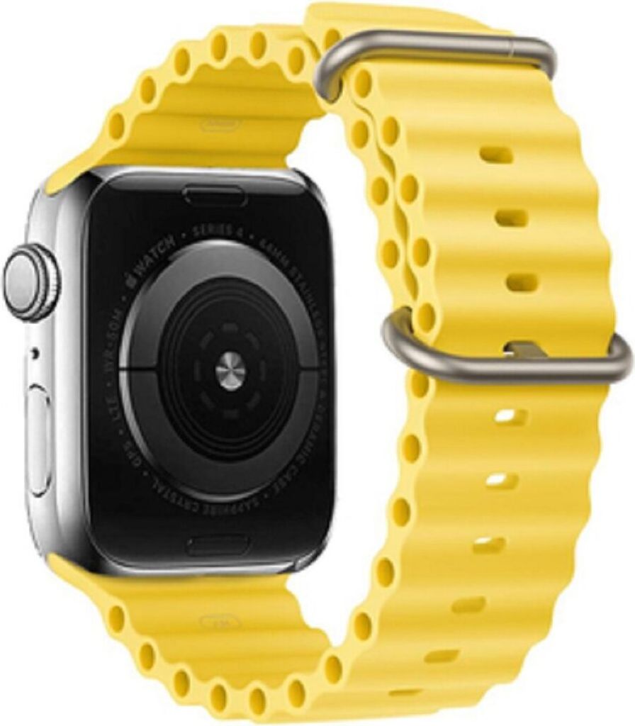 Silikon Armband Hülle Silikonschlaufe kompatibel mit Ihrer Watch 42/44/45/49 Gelb