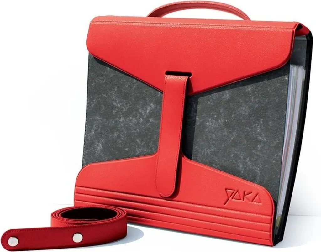 Protégez vos documents importants avec ce porte-documents cuir rouge chic - 2