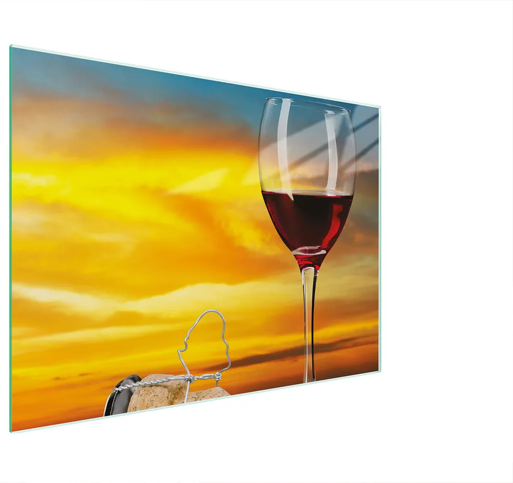 Tagliere Vetro Temperato 30x22 cm Vino Arancione - Copriforno Design