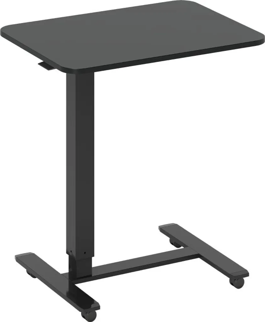 Bureau assis-debout compact en C réglable de 70 à 110 cm avec roulettes