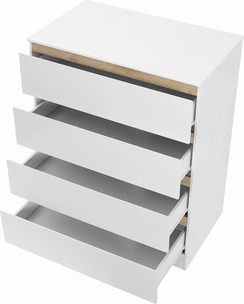 Commode bébé 4 tiroirs blanche, table à langer sécurisée et robuste - 5