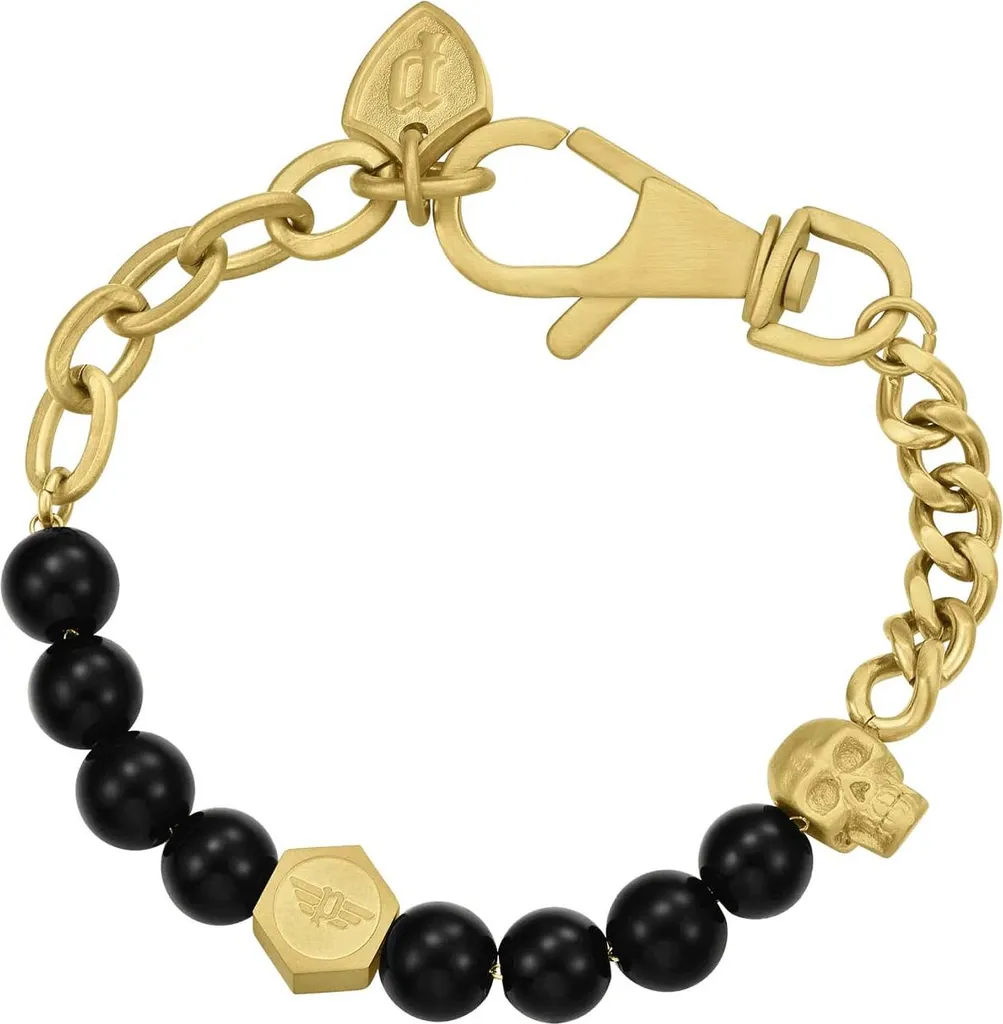 Bracelet homme Police Vertex noir or idéal pour soirée ou cadeau de 200mm