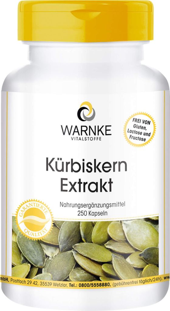 Gélules d'extrait de pépins de courge WARNKE, 250 gélules Image du produit 