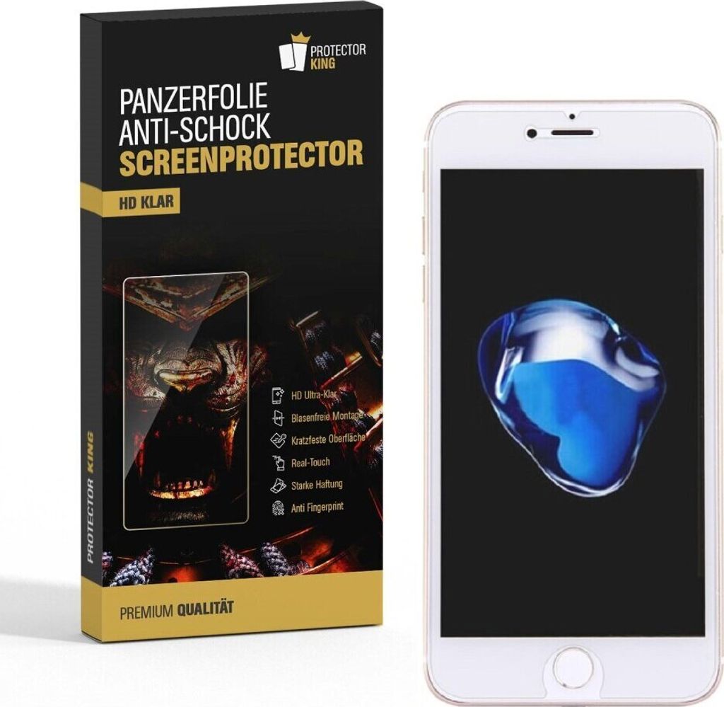 2x Panzerfolie für iPhone 8 Plus ANTI-SCHOCK Displayschutzfolie Displayfolie KLAR