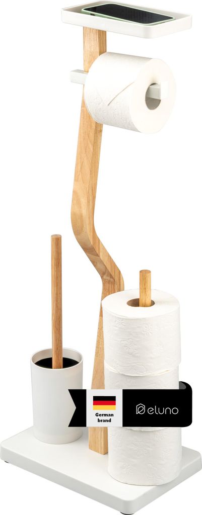 eluno set da toilette in piedi 4in1, scopino, portarotolo, Immagine del prodotto 