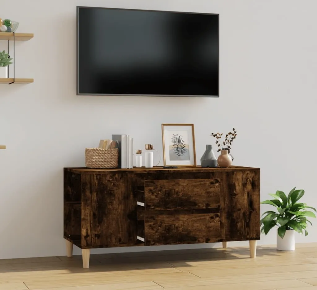 Supporto TV Rovere Fumé 102x44 cm | Mobile Robusto Multiuso