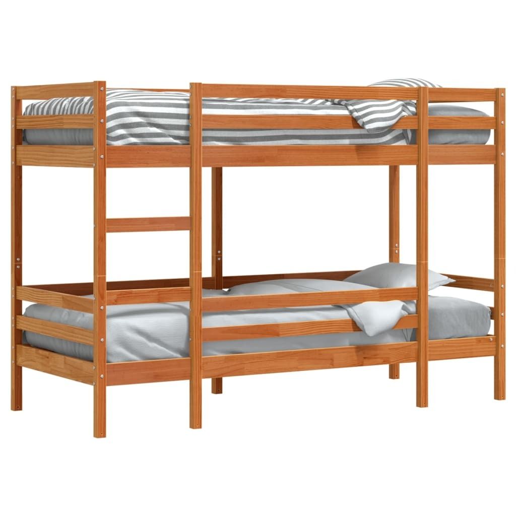 Maison Exclusive - Etagenbett Wachsbraun 90x200 cm Massivholz Kiefer