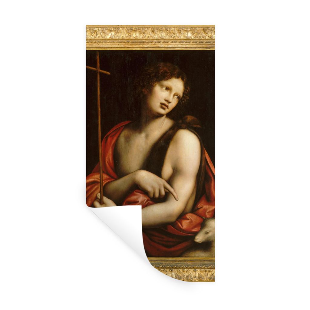 MuchoWow Wandtattoo Wandsticker Wandaufkleber Der heilige Johannes der Täufer - Leonardo da Vinci 40x80 cm Selbstklebend und Repositionierbar - ...