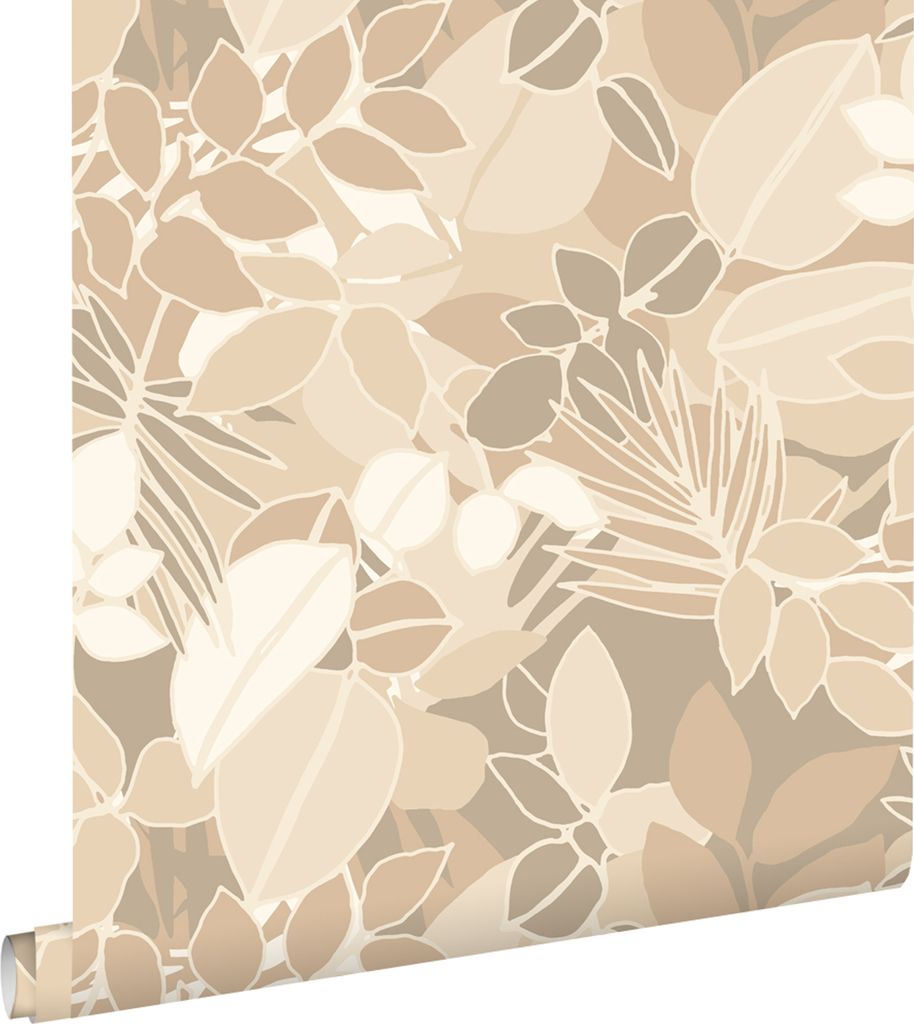 ESTAhome Tapete Blätter Beige 50 x 900 cm