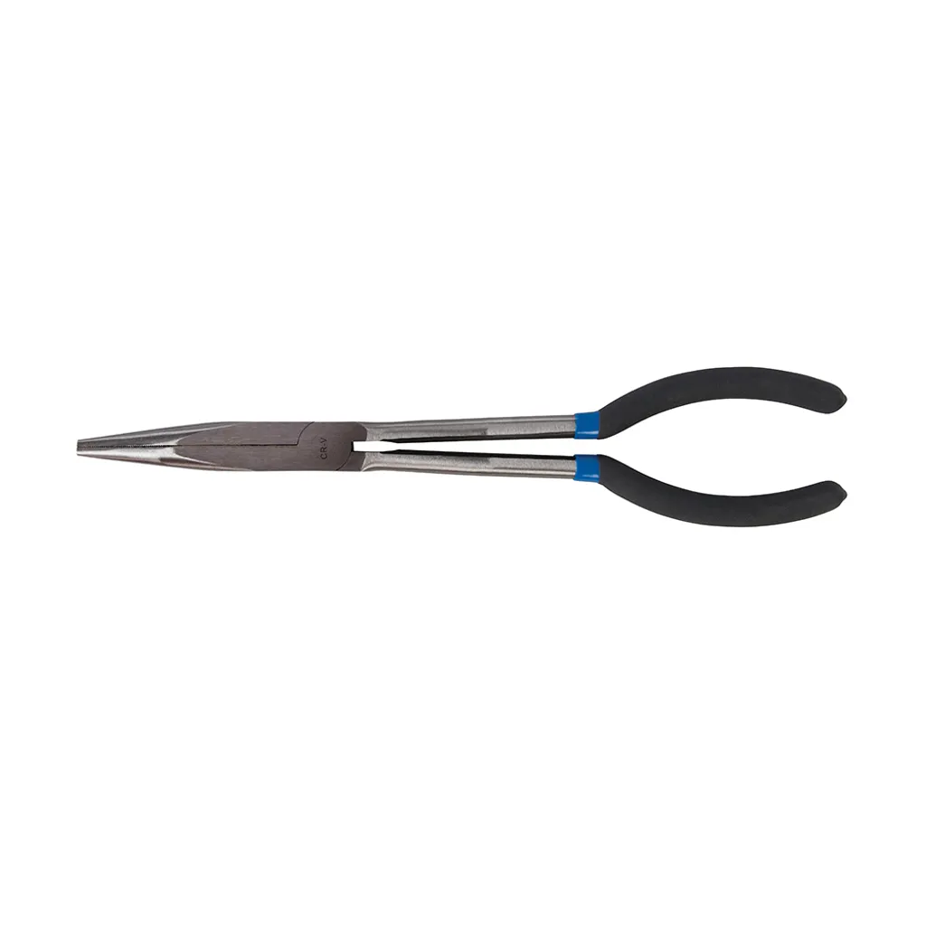 Pince électronique droite extra longue en acier robuste avec bec fin