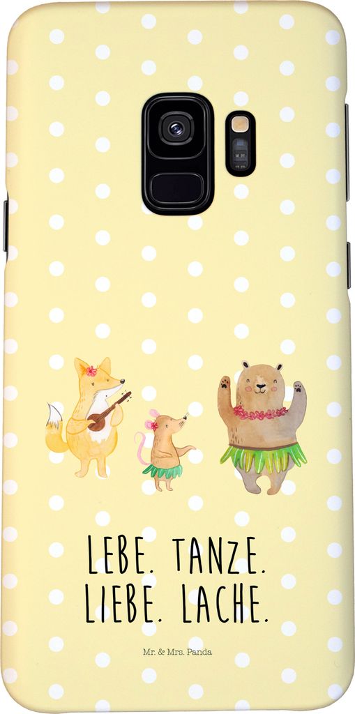 Mr. & Mrs. Panda Samsung Galaxy S9 Handyhülle Waldtiere Aloha - Gelb Pastell - Geschenk, Igel, Hase, Lustige Sprüche, Smartphone Hülle, Musik, W...