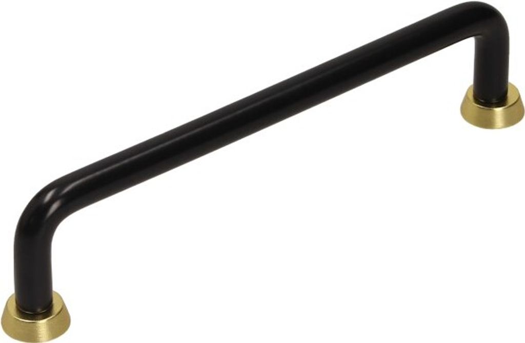US18-Griff, Mattschwarz, gebürstetes Gold, 128 mm