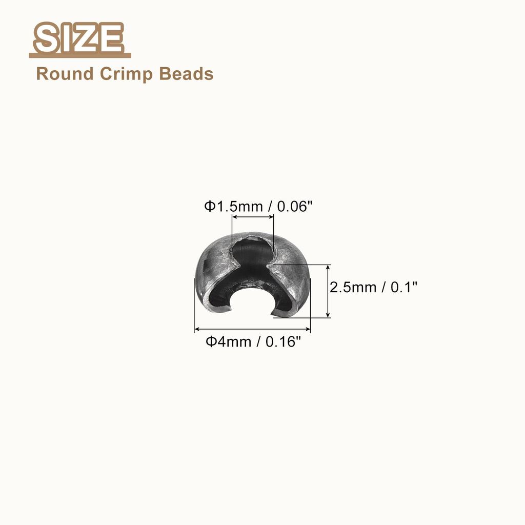 300 Stš¹ck Quetschperlen Abstandsperlen 3mm Kaschierperlen Halbrunde Zwischenperlen Messing Kleine Crimp Perlen Endstš¹ck fš¹r Armb?nder DIY ...