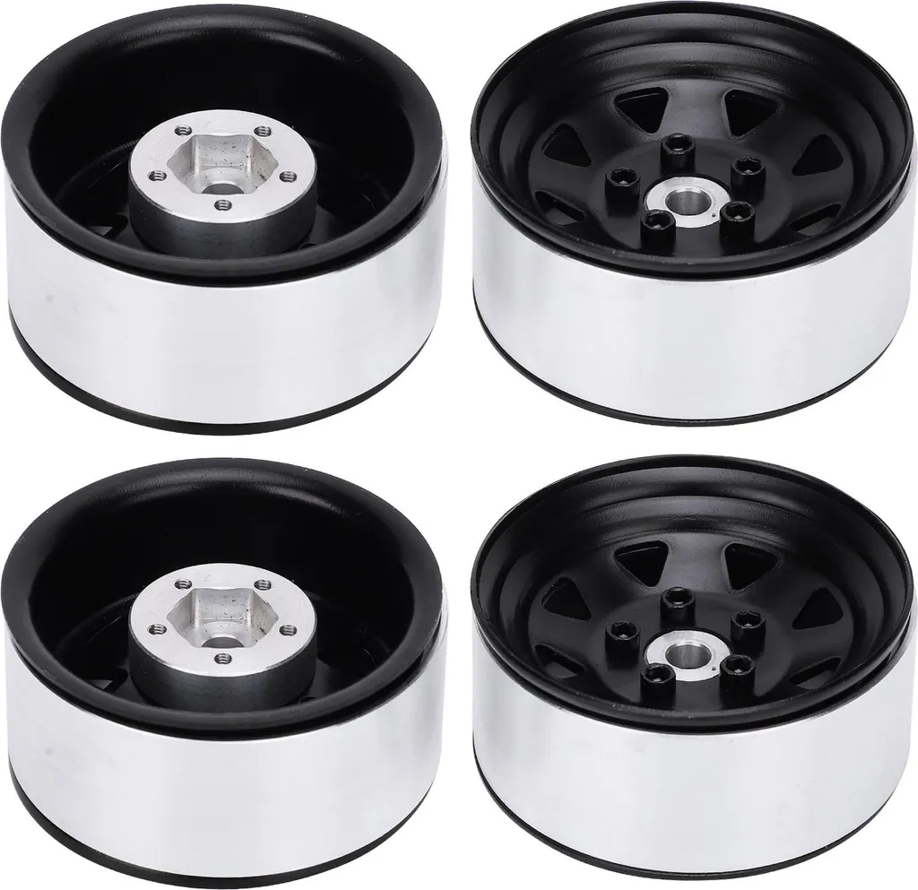 Set de Roues 1.9 pour Franchissement RC Crawler Axial SCX10 TRX4 en Noir