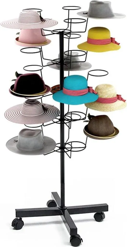 Présentoir à chapeaux rotatif sur pied 5 étages en métal pour votre intérieur