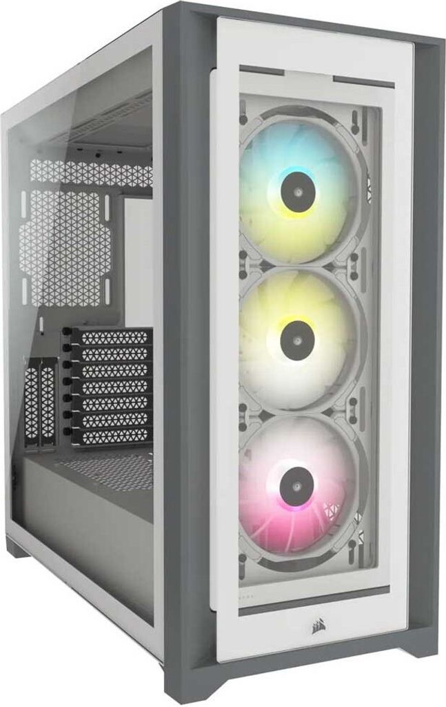 Corsair iCUE 5000X RGB - Midi Tower - PC - Kunststoff - Stahl - Gehärtetes Glas - Weiß - ATX,EATX,ITX - Gaming
