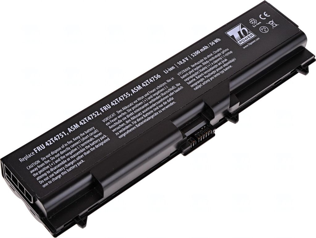 T6 Power Akku für Lenovo ThinkPad T510i, Li-Ion, 10,8 V, 5200 mAh (56 Wh), schwarz